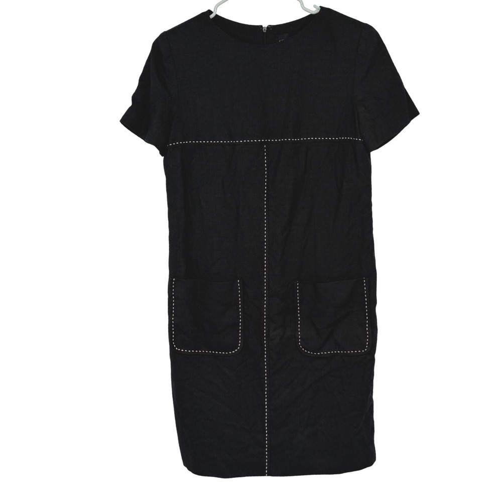 Kelly Graham New York Black Contrast Stitch Shift Dress Vintage Size 12 Made USA